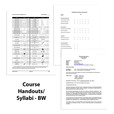 Course Handouts/Syllabi-BW