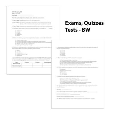 Exams, Quizzes, Tests-BW